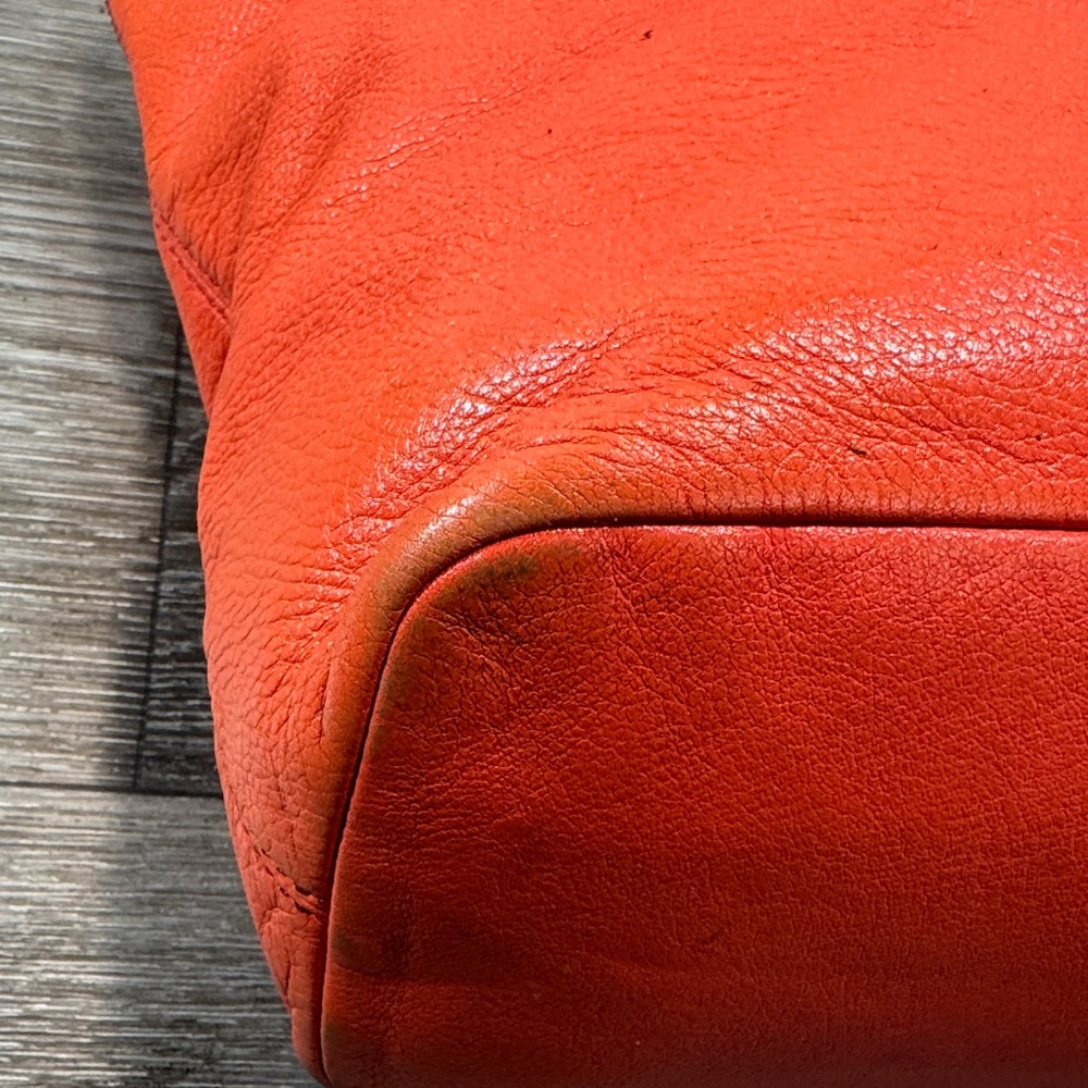 Coach Orange Leather Tote Bag - Picture 9 of 15